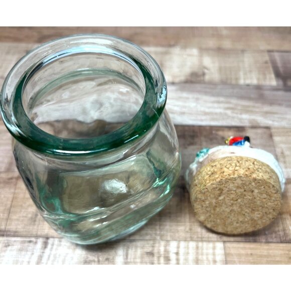 Vintage Glass Jar With Christmas Scene Ceramic Cork Lid - Picture 5 of 6